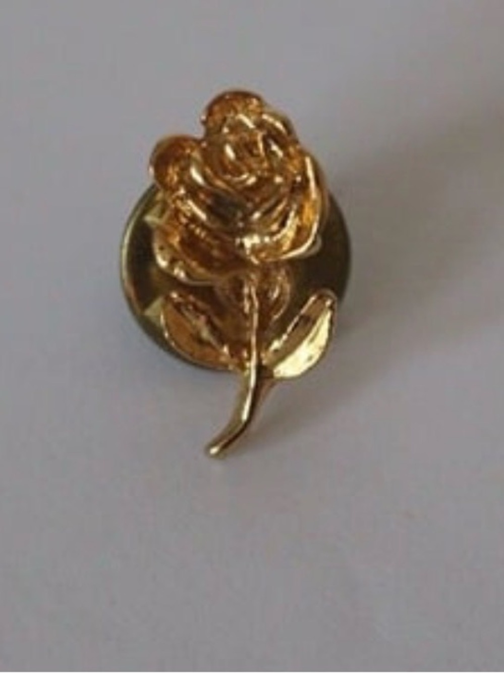 Vintage Gold Toned Rose Pin Brooch